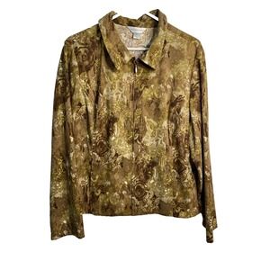 christopher & banks womens zip up jacket size XL extra large long sleeve pockets